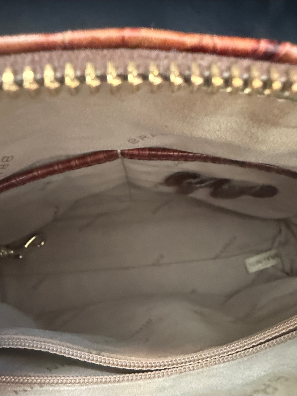 Brahmin Brown Croc-Embossed Leather Crossbody with Gold Hardware - Picture 8 of 8